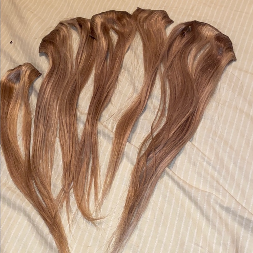 Human hair extensions blonde 14 inch